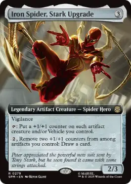■拡張アート■《スタークによる改良、アイアン・スパイダー/Iron Spider, Stark Upgrade》[SPM-BF] 茶R