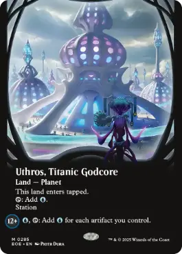 ■ボーダーレス■《巨大な神核、ウスロス/Uthros, Titanic Godcore》[EOE-BF] 土地R