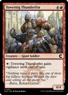 (151)《そびえ立つ雷拳/Towering Thunderfist》[CLU] 赤C