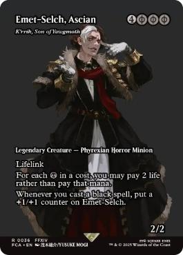 ■ショーケース■《アシエン・エメトセルク/Emet-Selch, Ascian》/《ヨーグモスの息子、ケリク/K'rrik, Son of Yawgmoth》[FCA] 黒R