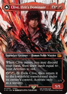 (318)■ボーダーレス■《イフリートのドミナント、クライヴ/Clive, Ifrit's Dominant》/《火の召喚獣、イフリート/Ifrit, Warden of Inferno》[FIN-BF] 赤R