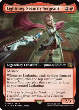 ■拡張アート■《刃向かう者、ライトニング/Lightning, Security Sergeant》[FIN-BF] 赤R