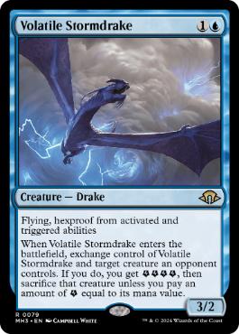 《荒れ模様のストームドレイク/Volatile Stormdrake》[MH3] 青R