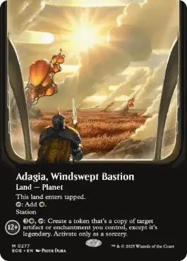 ■ボーダーレス■《吹きさらしの要塞、アダージア/Adagia, Windswept Bastion》[EOE-BF] 土地R