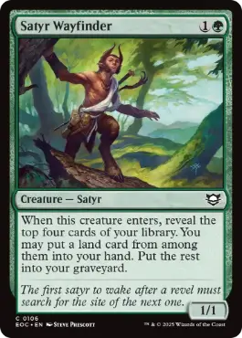《サテュロスの道探し/Satyr Wayfinder》[EOC] 緑C