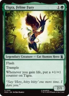 《荒ぶる猫戦士、ティグラ/Tigra, Feline Fury》[MSH] 緑U