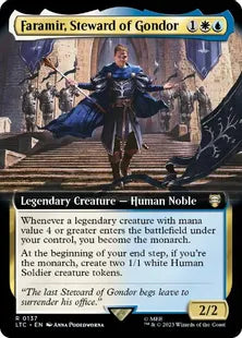 ■拡張アート■《ゴンドールの執政、ファラミア/Faramir, Steward of Gondor》[LTC] 金R