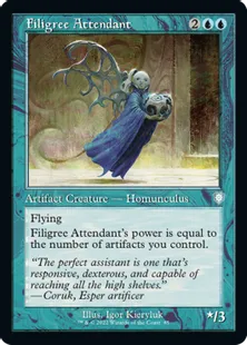 ■旧枠■《金線の従者/Filigree Attendant》[BRC] 青U