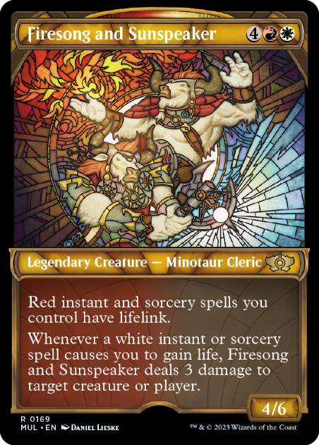 【ダブルレインボウ・Foil】(169)《ファイアソングとサンスピーカー/Firesong and Sunspeaker》[MUL] 金R