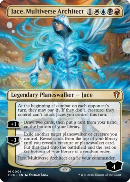 英語版 ■ボーダーレス■《多元宇宙を築く者、ジェイス/Jace, Multiverse Architect》[FRC] 金R コレクター番号001