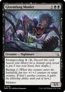 (108)《鬱牙のやっかいもの/Gloomfang Mauler》[MOM] 黒C