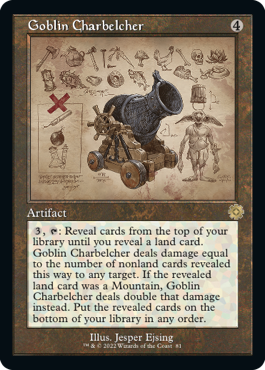 【ダブルレインボウ・Foil】■設計図■《ゴブリンの放火砲/Goblin Charbelcher》[BRO-Retro] 茶R