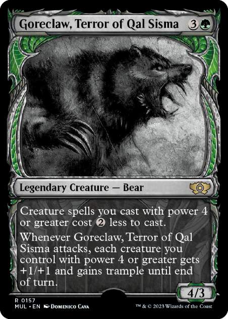 【ダブルレインボウ・Foil】(157)《カル・シスマの恐怖、殺し爪/Goreclaw, Terror of Qal Sisma》[MUL] 緑R