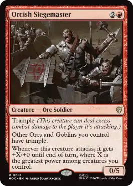 《オークの攻城戦指揮官/Orcish Siegemaster》[HOC] 赤R