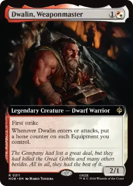 ■拡張アート■《武器の達人、ドワーリン/Dwalin, Weaponmaster》[HOB-BF] 金R