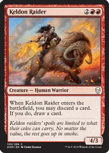 《ケルドの略奪者/Keldon Raider》[DOM] 赤C