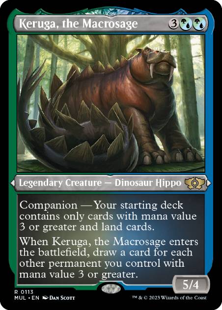 【エッチング・Foil】(113)《巨智、ケルーガ/Keruga, the Macrosage》[MUL] 混R