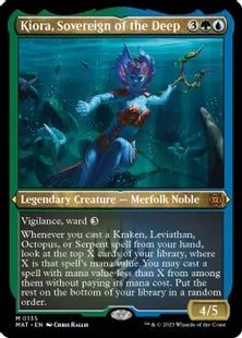 【エッチング・Foil】(135)《深海の君主、キオーラ/Kiora, Sovereign of the Deep》[MAT-BF] 金R