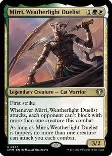 《ウェザーライトの決闘者、ミリー/Mirri, Weatherlight Duelist》[CMM] 金R