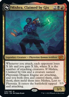 《ギックスに拾われし者、ミシュラ/Mishra, Claimed by Gix》/《ファイレクシアに下りし者、ミシュラ/Mishra, Lost to Phyrexia》[BRO] 金R