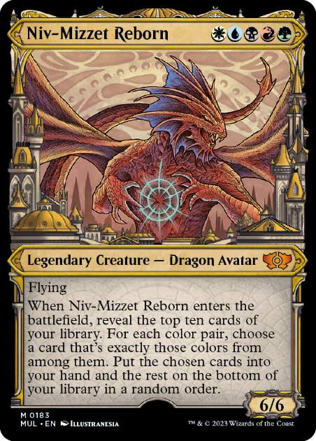 【ダブルレインボウ・Foil】(183)《ニヴ＝ミゼット再誕/Niv-Mizzet Reborn》[MUL] 金M