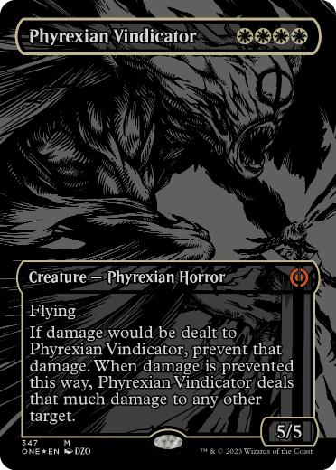 【オイルスリック・Foil】《ファイレクシアの立証者/Phyrexian Vindicator》(347)[ONE-BF]白R
