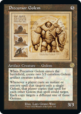 【ダブルレインボウ・Foil】■設計図■《先駆のゴーレム/Precursor Golem》[BRO-Retro] 茶R