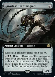 ■拡張アート■《剃刀鞭の人体改造機/Razorlash Transmogrant》[BRO-BF] 茶R