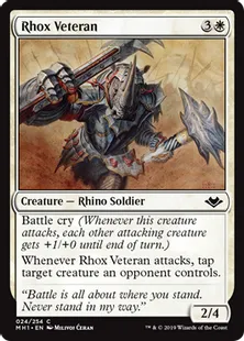 《ロウクスの古参兵/Rhox Veteran》[MH1] 白C