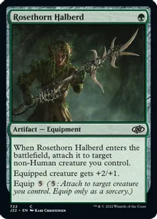 《薔薇棘の矛槍/Rosethorn Halberd》[J22] 緑C