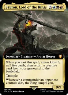 ■拡張アート■《指輪の王、サウロン/Sauron, Lord of the Rings》[LTC] 金R