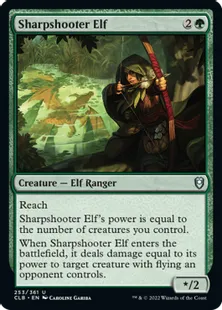 《エルフの名射手/Sharpshooter Elf》[CLB] 緑U