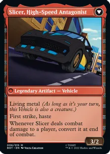 《雇われの剛力、スライサー/Slicer, Hired Muscle》/《高速の敵対者、スライサー/Slicer, High-Speed Antagonist》[BOT] 赤R