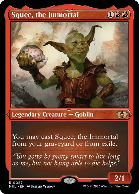 【エッチング・Foil】(087)《不死身、スクイー/Squee, the Immortal》[MUL] 赤R