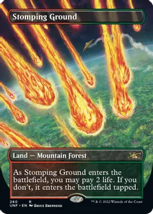 ■ボーダーレス■《踏み鳴らされる地/Stomping Ground》[UNF-BF] 土地R
