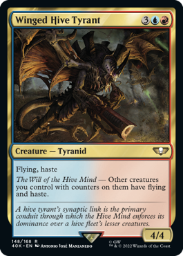 【サージ・Foil】(148)《有翼ハイヴタイラント/Winged Hive Tyrant》[40K-SF] 金R