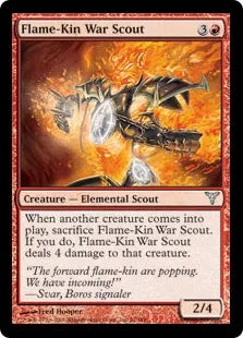 《炎の血族の戦場偵察兵/Flame-Kin War Scout》[DIS] 赤U