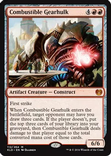 《焼却の機械巨人/Combustible Gearhulk》[KLD] 赤R