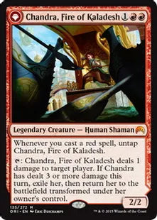 《カラデシュの火、チャンドラ/Chandra, Fire of Kaladesh》/《燃え盛る炎、チャンドラ/Chandra, Roaring Flame》[ORI] 赤R