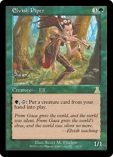 《エルフの笛吹き/Elvish Piper》[UDS] 緑R