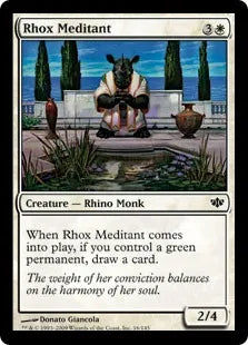 《ロウクスの瞑黙者/Rhox Meditant》[CON] 白C