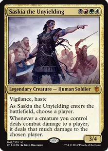 不撓のサスキア/Saskia the Unyielding》[C16] 金R