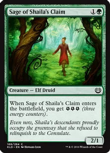 《シャイラ専有地の賢者/Sage of Shaila's Claim》[KLD]緑C