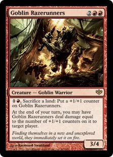 《ゴブリンの壊し走り/Goblin Razerunners》[CON] 赤R