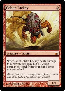《ゴブリンの従僕/Goblin Lackey》[FtV:Exiled] 赤