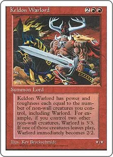 《ケルドの大将軍/Keldon Warlord》[4ED] 赤U
