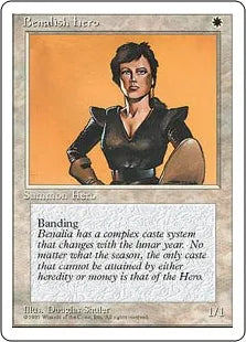 《ベナリアの勇士/Benalish Hero》[4ED] 白C