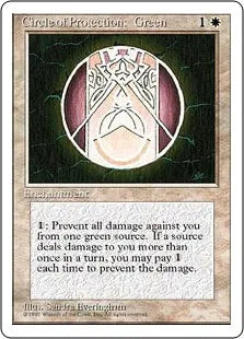 《緑の防御円/Circle of Protection: Green》[4ED] 白C