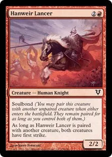 《ハンウィアーの槍兵/Hanweir Lancer》[AVR] 赤C