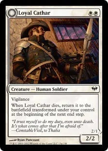 《忠実な聖戦士/Loyal Cathar》/《不浄の聖戦士/Unhallowed Cathar》[DKA] 白C